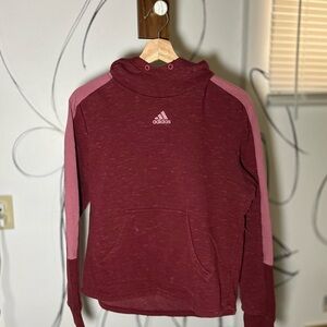 Adidas Maroon and Pink Hoodie Women’s Medium w/Kangaroo Pocket